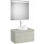 Set mobilier Roca Ona cu dulap baza cu un sertar 80cm pentru lavoar pe blat si oglinda  cu iluminare LED, stejar alb