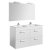 Set mobilier Roca Debba Standard dulap baza cu 2 sertare 120x46cm alb, lavoar si oglinda iluminata