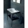 Set mobilier Duravit XViu cu lavoar 80cm, consola metalica negru mat si raft de sticla negru lucios