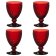 Set 4 pahare apa Villeroy & Boch Boston Goblet rosu 144mm, 0,40 litri