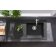 Chiuveta bucatarie Hansgrohe S514-F450 SilicaTec 450, 51x105x19cm, picurator stanga, graphite black