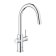 Baterie bucatarie Grohe Blue Home Duo cu dus extractibil, pipa C, sistem filtrare, racire si carbonatare, starter kit, crom