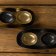 Set 2 platouri ovale Deko Senso Ceylon 25x11.5cm, portelan, negru-auriu
