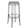Set 2 scaune bar Kartell Charles Ghost 2005 design Philippe Starck, h75cm, gri transparent