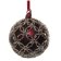 Decoratiune brad Deko Senso Circle glob 8cm, sticla, rosu burgund cu detalii argintii