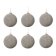 Set 6 decoratiuni brad Deko Senso glob 8cm, sticla, argintiu