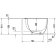 Cada baie asimetrica Duravit Luv 185x95cm, compozit, orientare dreapta, cu panou integrat si picioare incluse