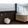 Set vas WC suspendat Geberit AquaClean Tuma Comfort, capac inchidere lenta, functie bideu electric, ornament sticla alba