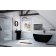 Cada free-standing Besco Goya Black & White 170x72cm, negru-alb, ventil click-clack cu top cleaning crom