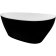 Cada free-standing Besco Goya Black & White XS 142x62cm, negru-alb, ventil click-clack cu top cleaning negru mat