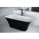 Cada free-standing Besco Assos Black & White 160x70cm, negru-alb, ventil click-clack cu top cleaning negru mat