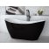 Cada free-standing Besco Viya Black & White 160x70cm, negru-alb, ventil click-clack cu top cleaning crom