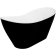 Cada free-standing Besco Viya Black & White 170x72cm, negru-alb, ventil click-clack cu top cleaning auriu