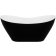 Cada free-standing Besco Viya Black & White 160x70cm, negru-alb, ventil click-clack cu top cleaning grafit