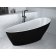 Cada free-standing Besco Keya Black & White 165x70cm, negru-alb, ventil click-clack cu top cleaning negru mat