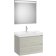 Set mobilier Roca Ona cu dulap baza cu doua sertare 80cm si lavoar si oglinda cu iluminare LED, stejar alb