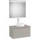 Set mobilier Roca Ona cu dulap baza cu un sertar 80cm pentru lavoar pe blat si oglinda  cu iluminare LED, gri mat