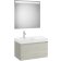 Set mobilier Roca Ona cu dulap baza cu un sertar 80cm si lavoar asimetric orientare stanga si oglinda cu iluminare LED, stejar alb