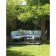 Canapea modulara exterior Nardi Komodo 5, 294x154cm, cadru alb, perne verde avocado Sunbrella