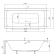 Cada baie rectangulara Besco Quadro 170x75cm, acril, sifon inclus, EXPUS