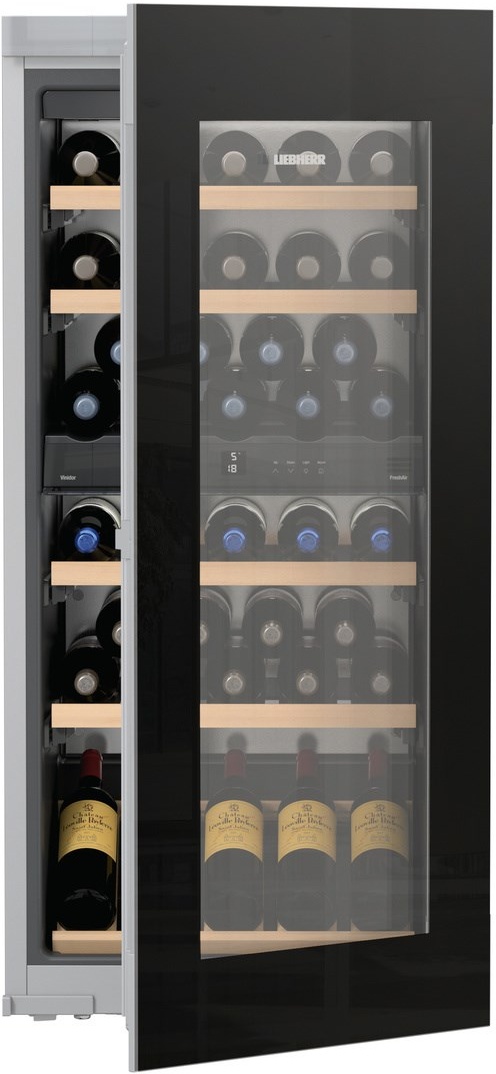 Vitrina de vinuri incorporabila Liebherr Vinidor EWTgb 2383 51 sticle Super Silent usa sticla clasa G negru 2383