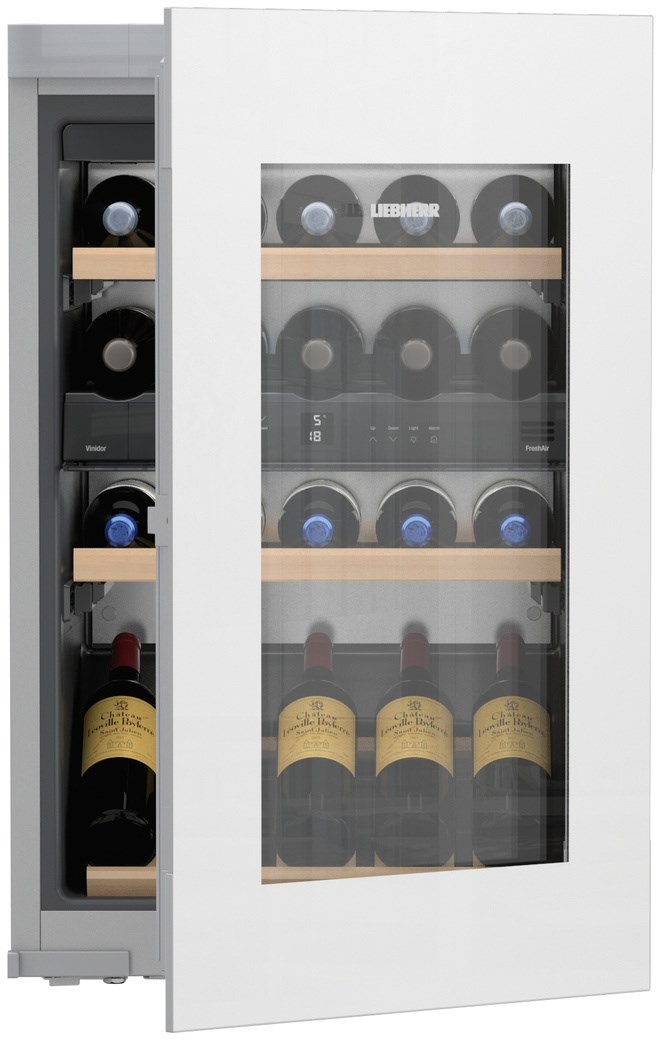 Vitrina de vinuri incorporabila Liebherr Vinidor EWTgw 1683 33 sticle Super Silent usa sticla clasa G alb 1683