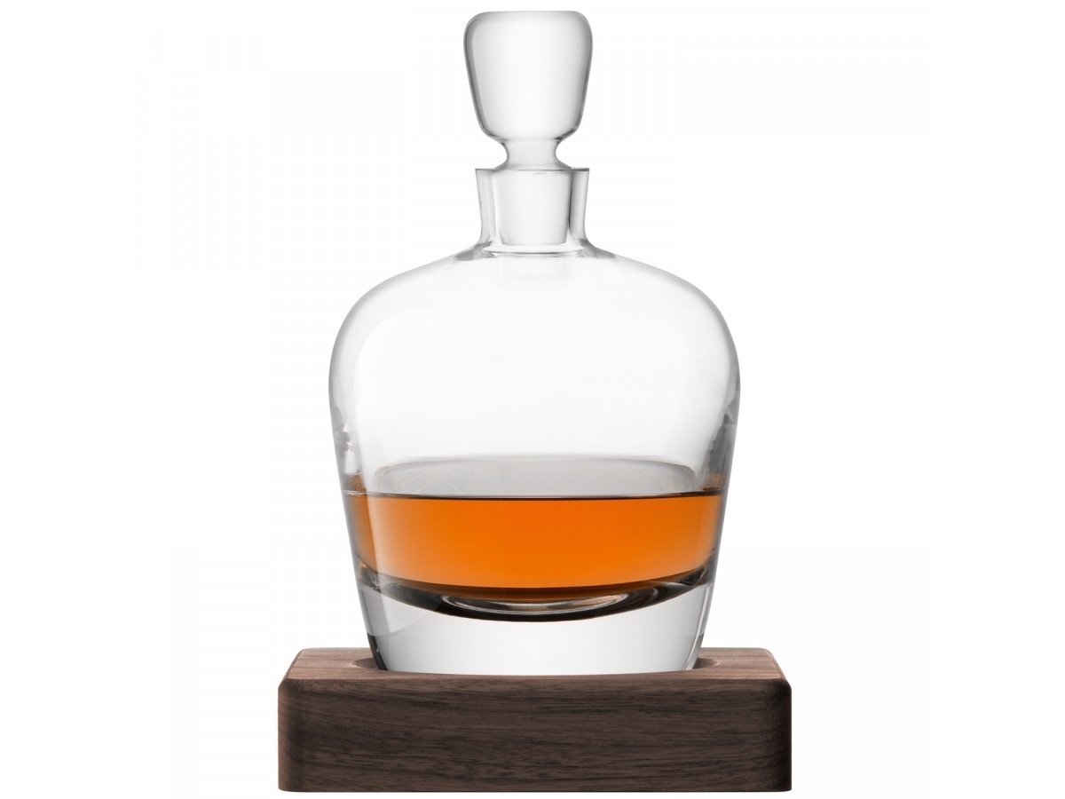 Decantor cu dop LSA International Whisky Arran 1 litru cu suport lemn nuc