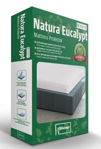 Protectie saltea iSleep Natura Eucalypt 120x200cm impermeabila 120x200cm