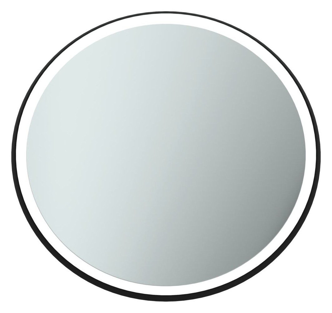 Oglinda rotunda Ideal Standard Conca 90cm rama metalica si iluminare LED 90cm imagine noua
