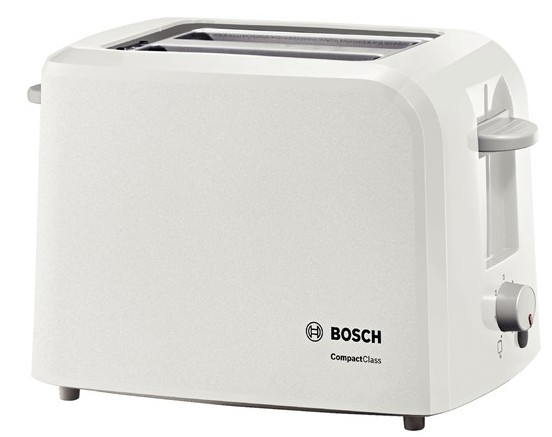 Prajitor de paine Bosch CompactClass TAT3A011 suport chifle sertar firimituri alb/gri deschis sensodays.ro