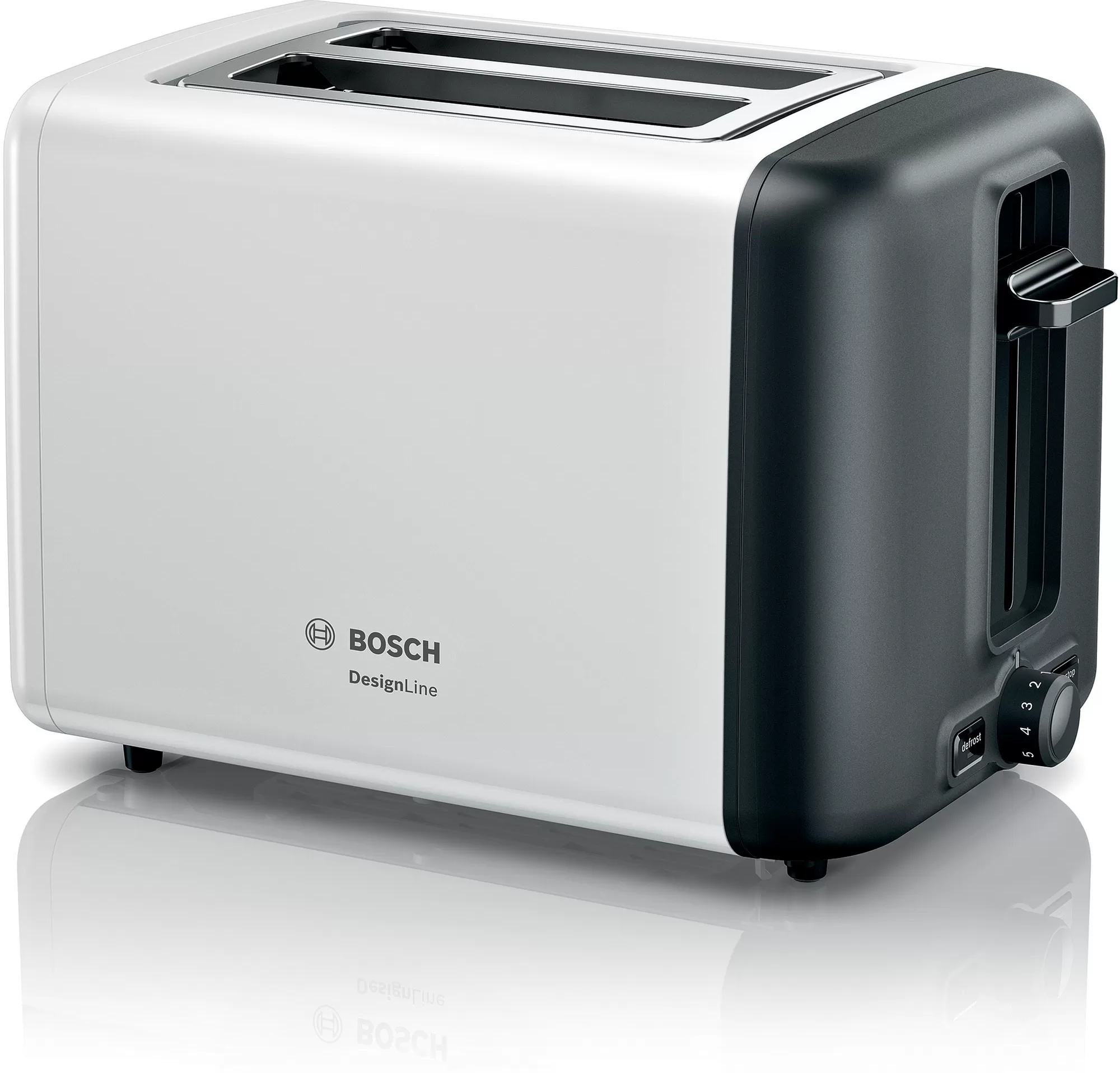 Prajitor de paine Bosch TAT3P421 DesignLine compact 2 felii alb alb