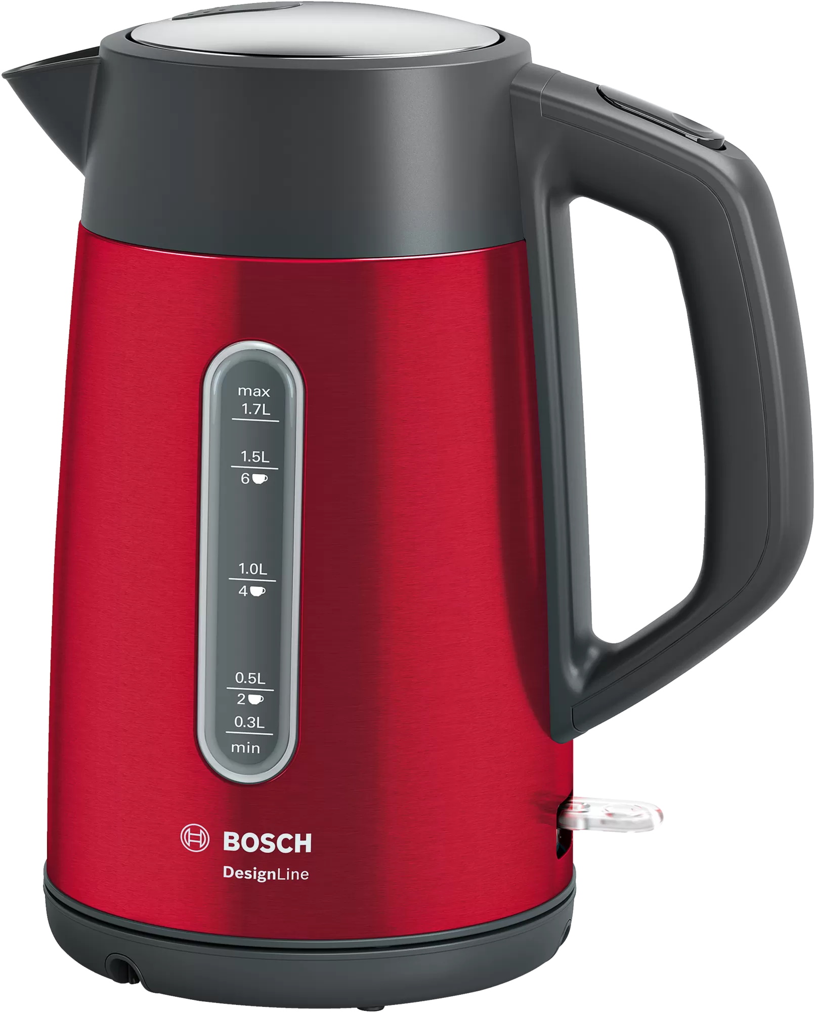 Fierbator Bosch TWK4P434 Design Line 1.7 litri rosu Bosch imagine noua elgreco.ro