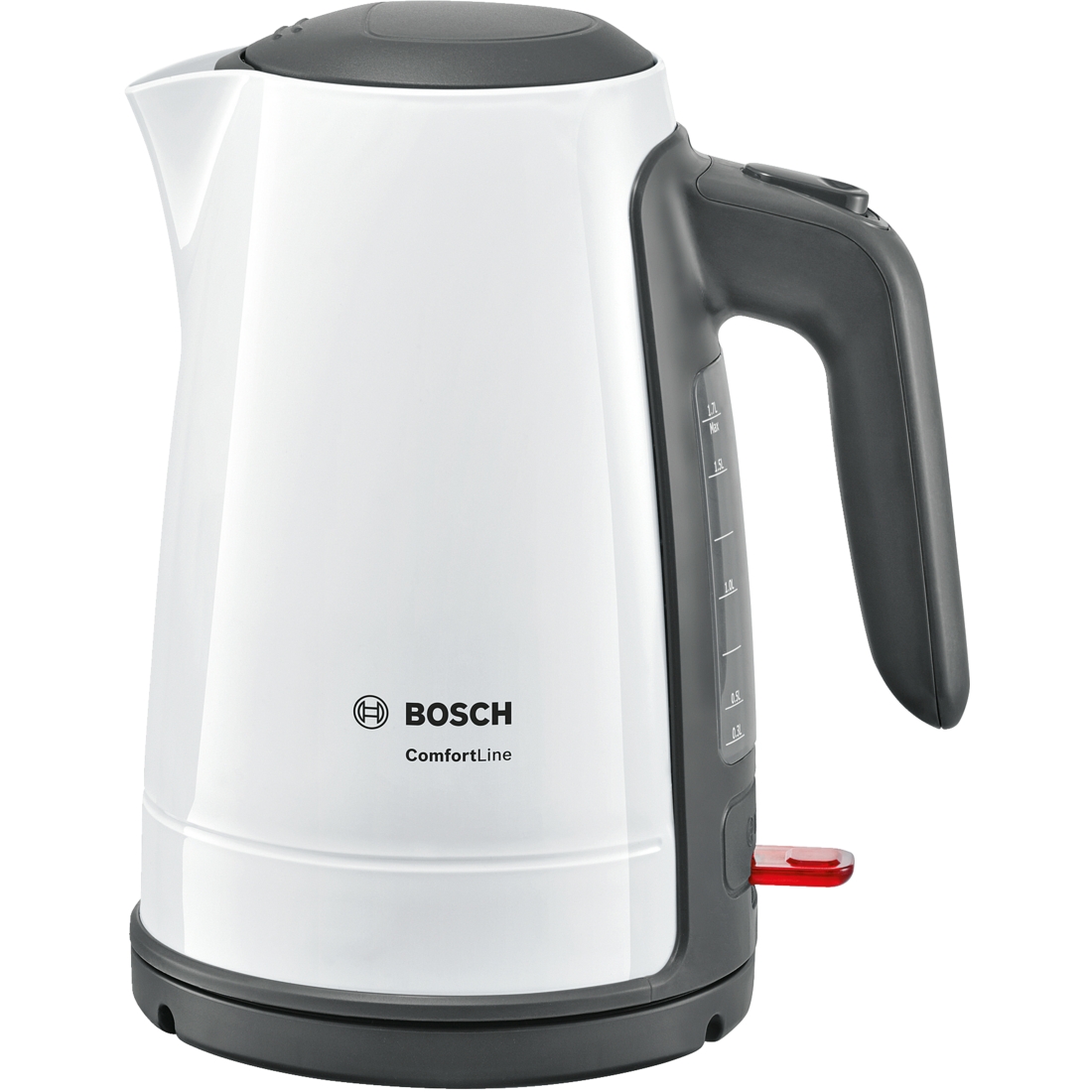 Fierbator Bosch TWK6A011 ComfortLine 2400W cana termoizolanta 1.7 litri alb – gri inchis Bosch imagine noua elgreco.ro